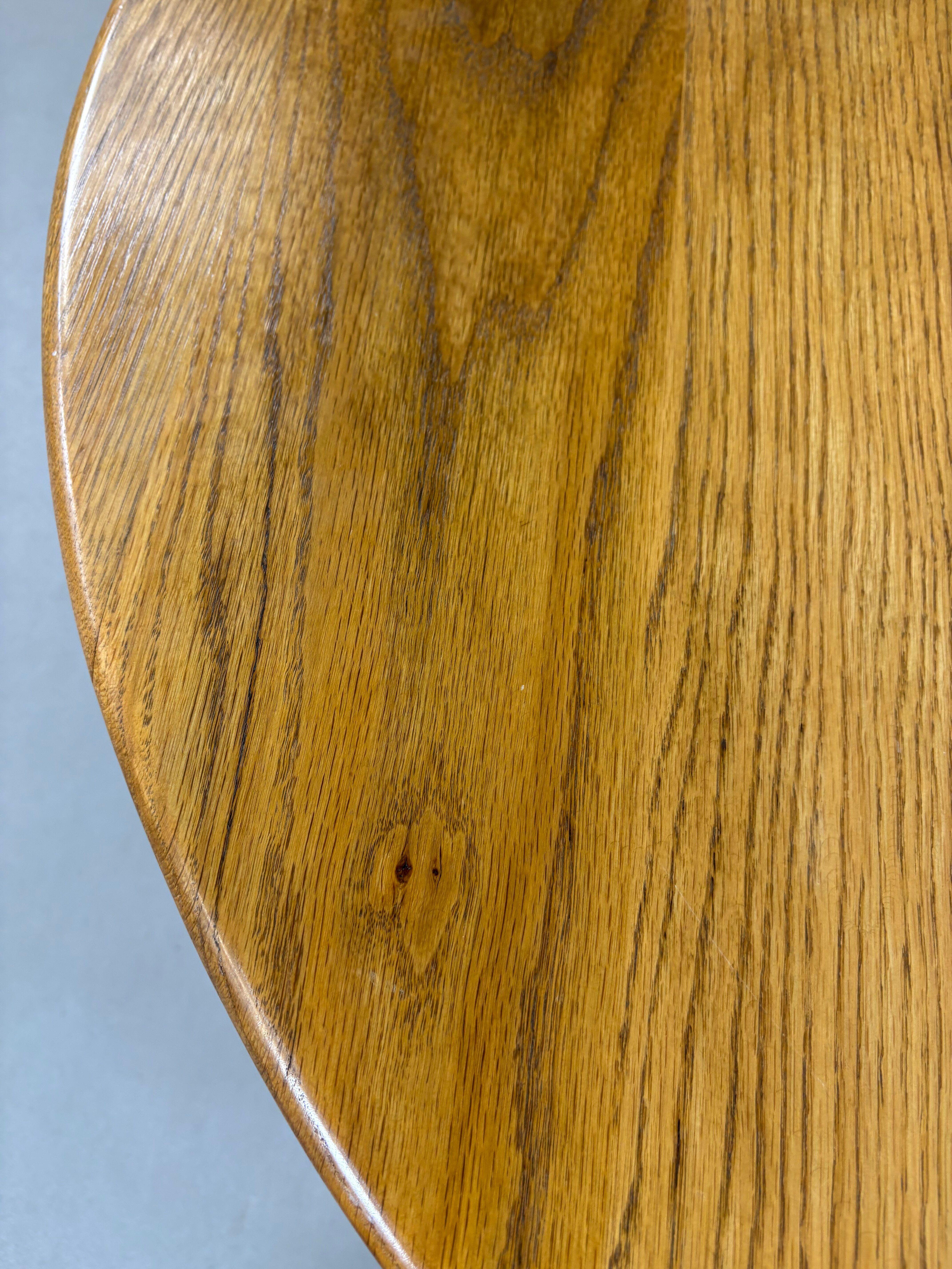 Round Oak Brutalist Round Coffee Table