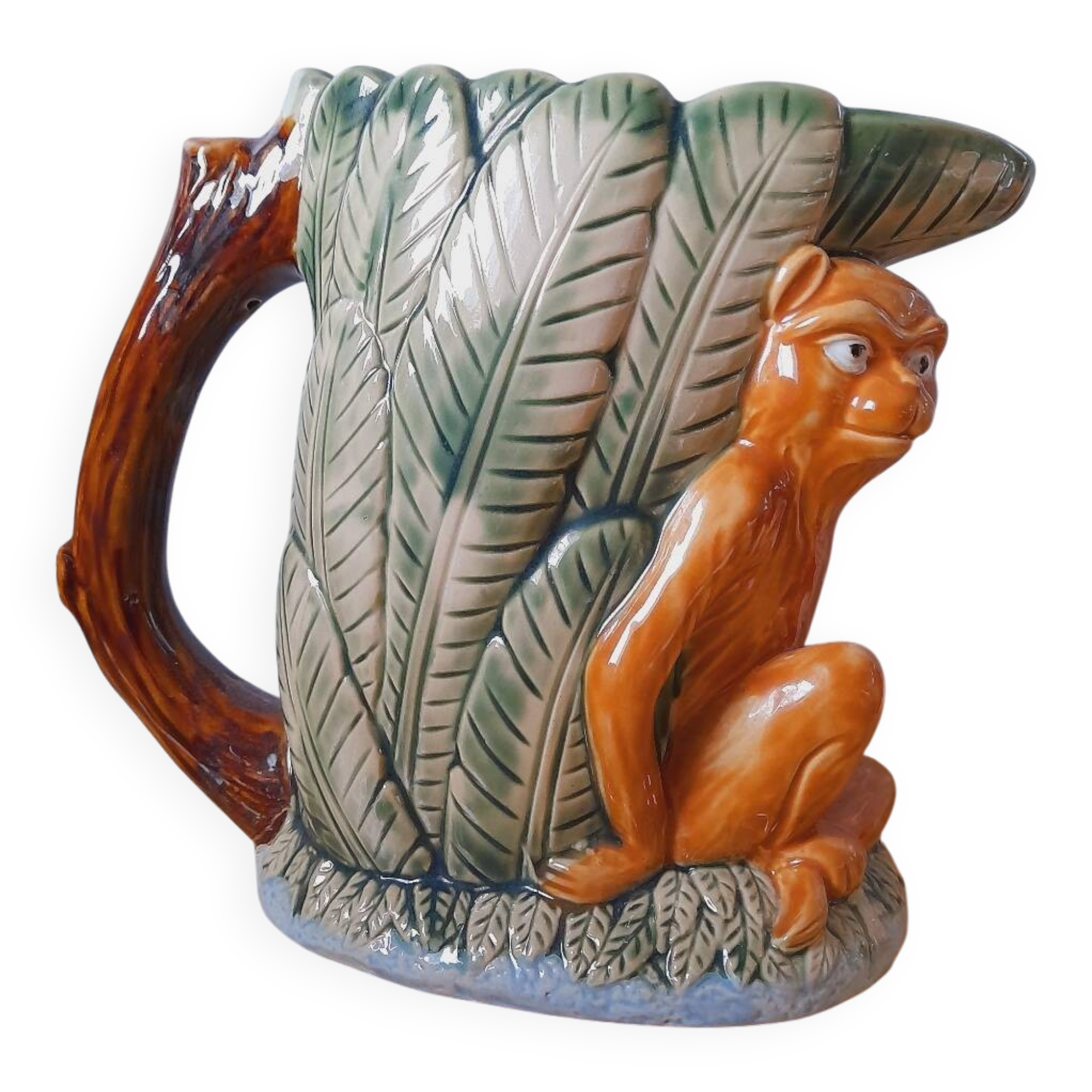 1980 barbotine monkey jug