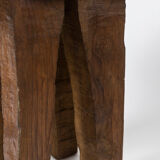 Set of four brutalist style stools, 1970s