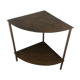 Meuble étagère d'angle en métal doré