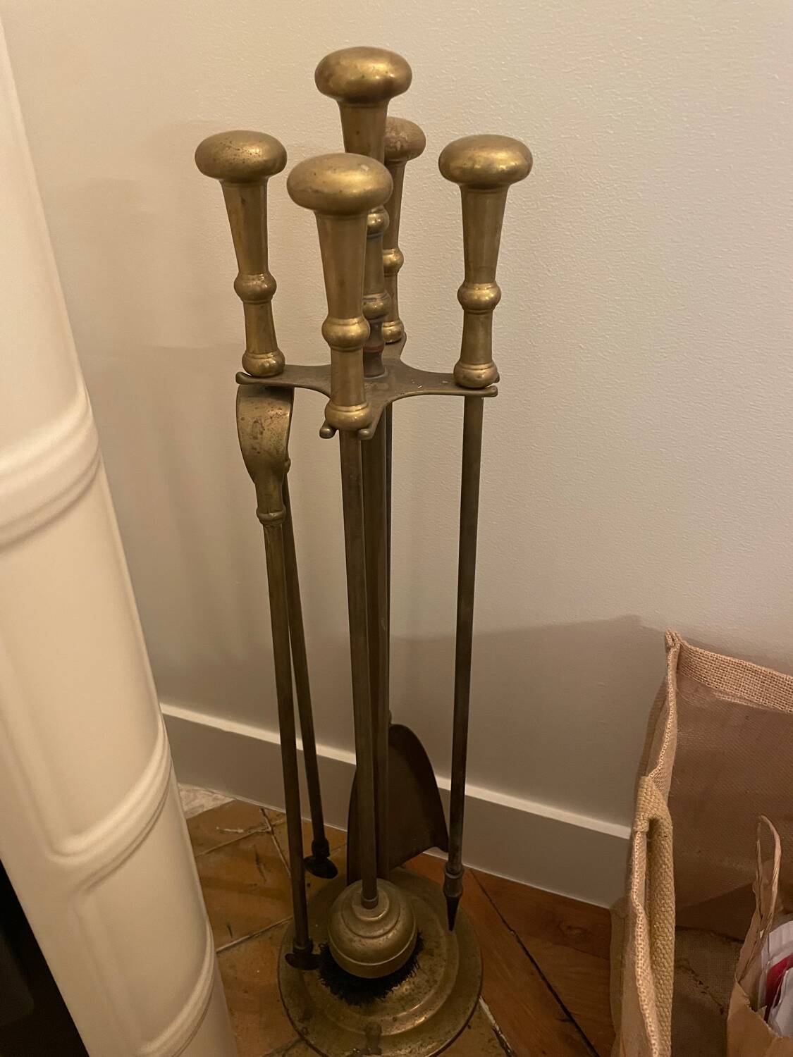 Brass fireplace mantelpiece