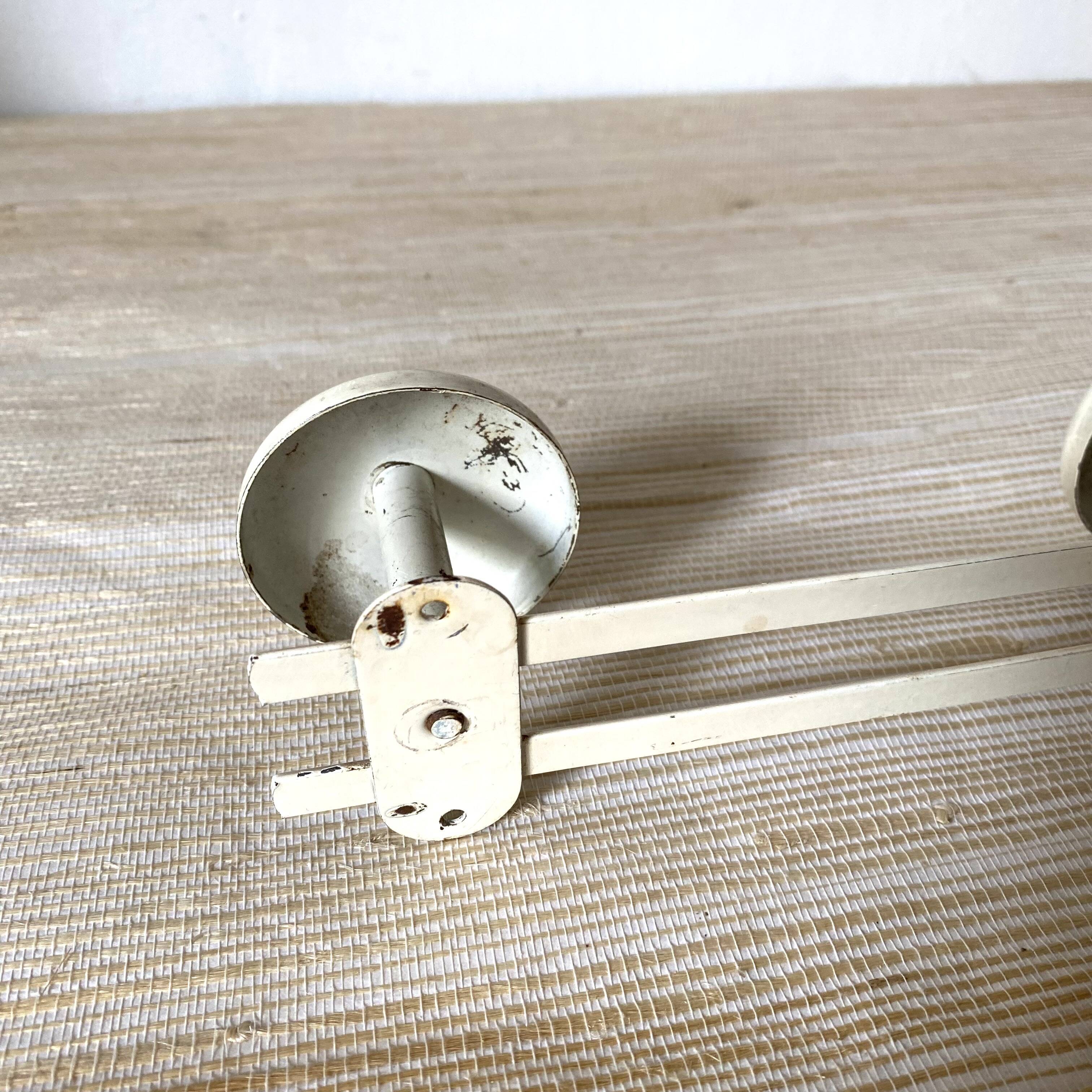 Vintage metal coat rack with 2 hooks