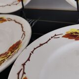 Set of 10 Bohemian dessert plates Orchies Moulin des Loups