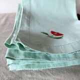 Serviettes vintage brodées