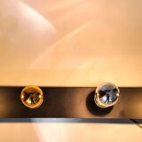 Applique 4 lumières orientables en métal noir et douilles en laiton doré