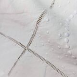 Large hand-embroidered antique linen bed sheet