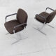Mid-Century Modern Vintage Brown Aluminum German Chairs by Mauser, 1970s, Set of 2