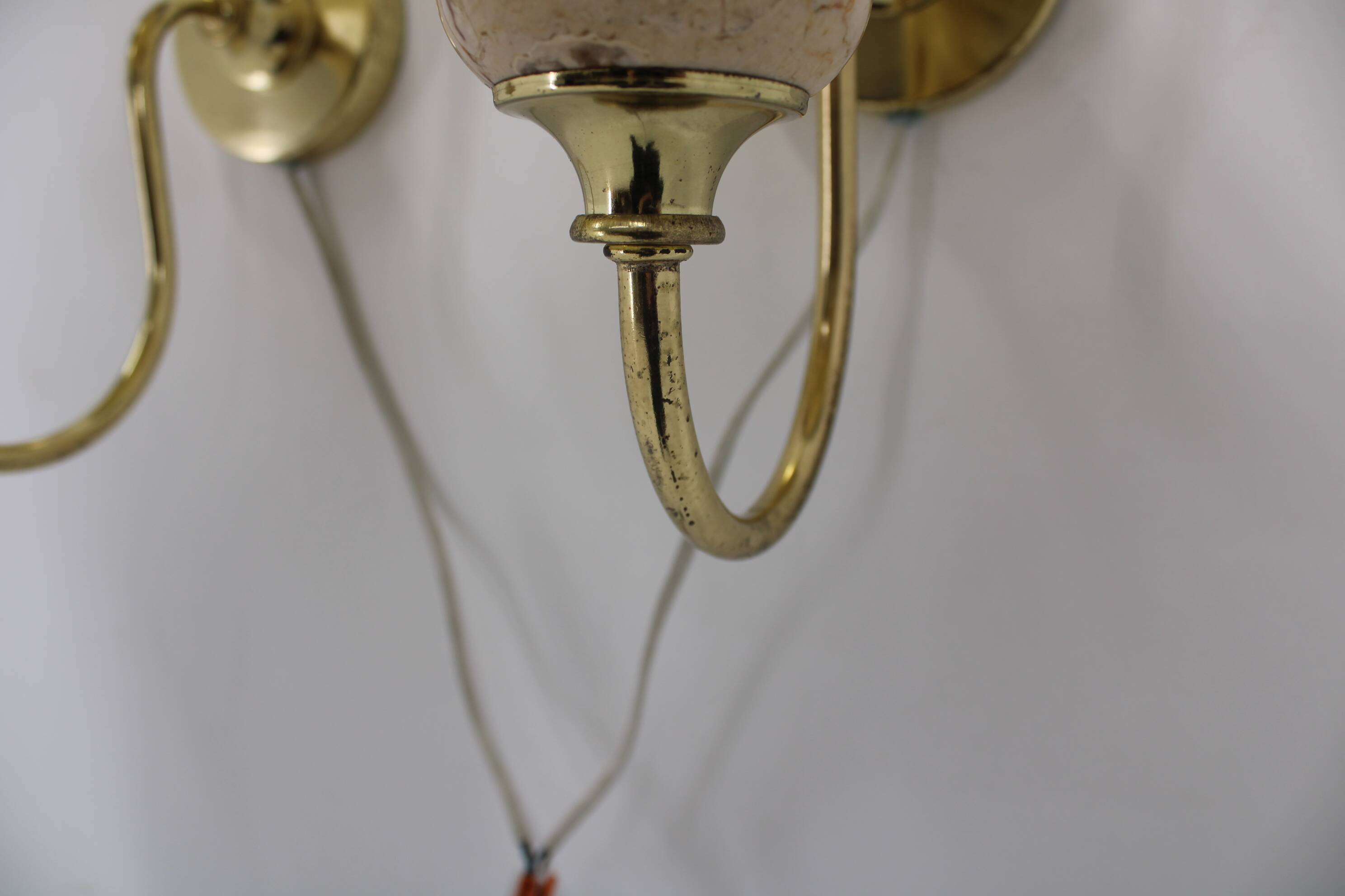 1970s Pair of Wall Lamps, Czechoslovakia