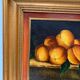 Framed paint with peaches, pears and pheasants