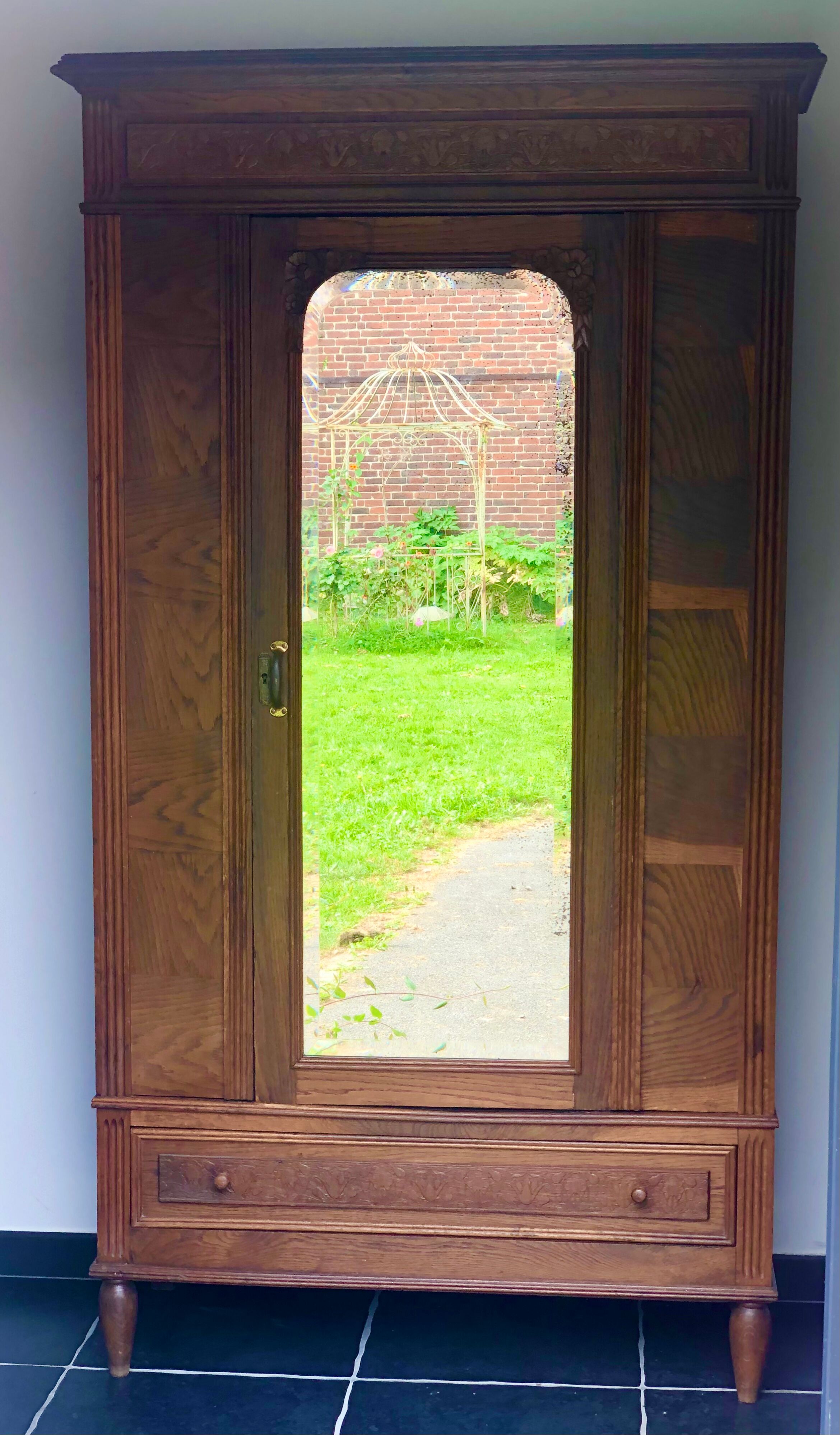 Antique wardrobe with mirror