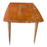 Table à manger scandinave bois massif et palissandre rénovée 240cm