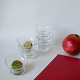 Set of 6 engraved crystal champagne glasses 1960