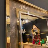 Mirror Belgo Chrom XXL, brass, tin, chrome and bronze mirror 130x130cm