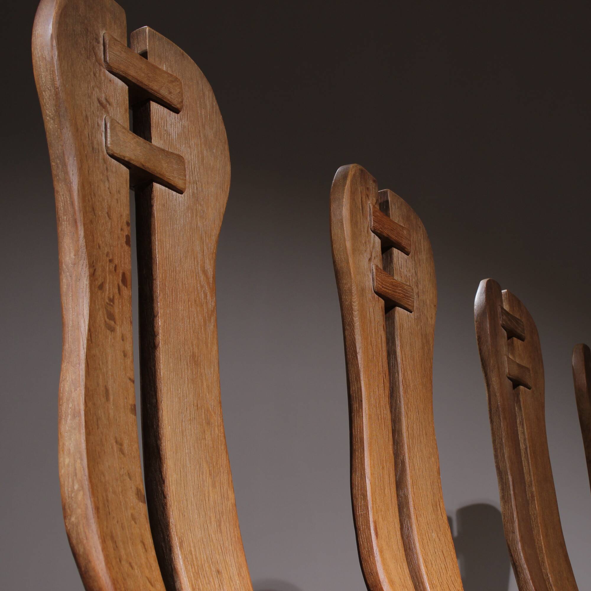 Four Brutalist Dining Chairs by De Puydt | Belgium 1970s