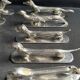 12 “Modern Animals” knife holders – Silvered bronze – Art Deco