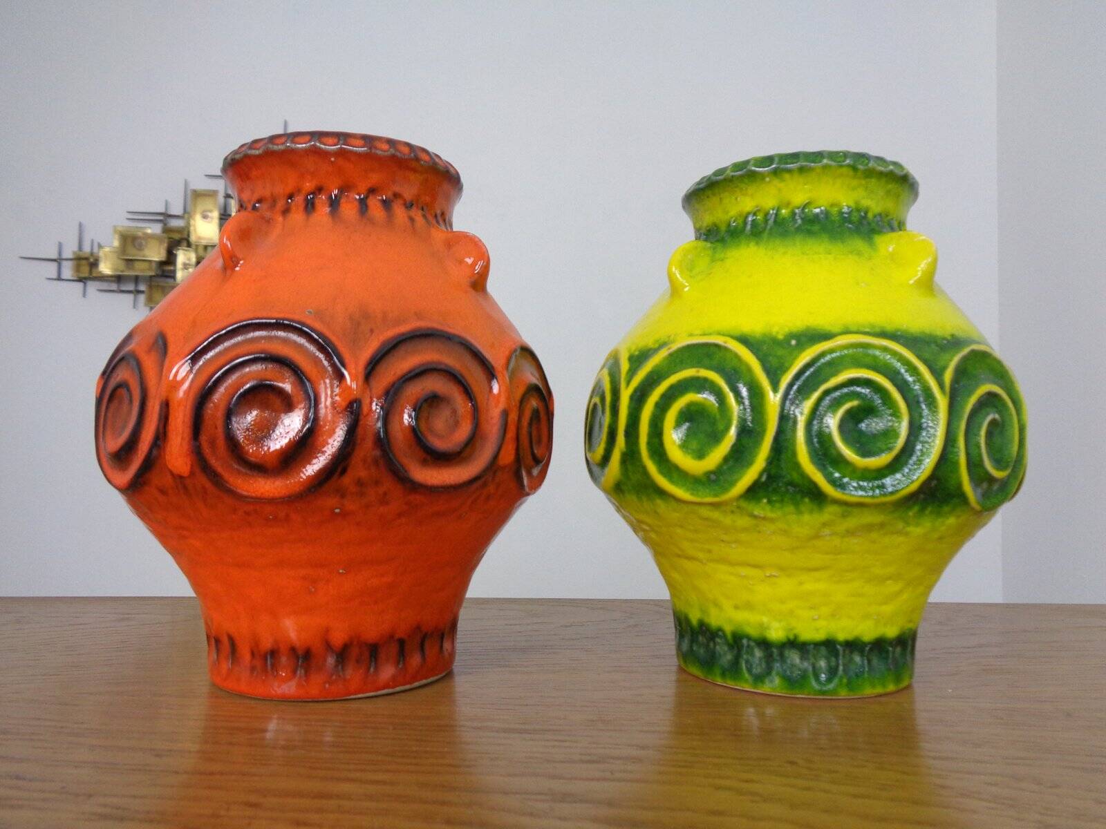 Pop Art Ceramic Vases from Jasba, Set of 2, 1970s