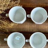 4 large octagonal cups sarreguemines france