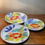 Hand-painted flower plates