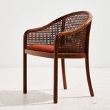 Armchair in beech and rattan