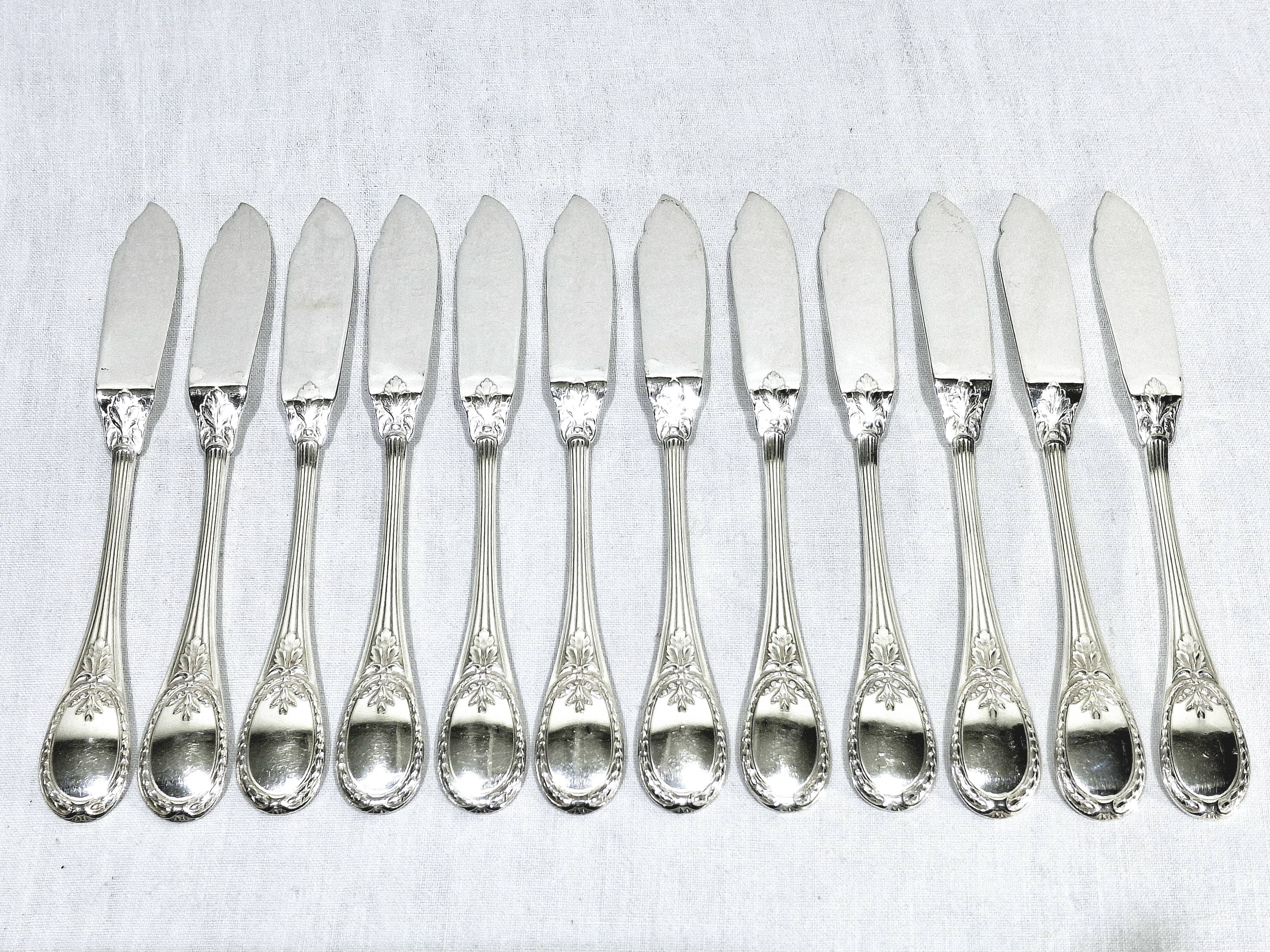 Christofle Cutlery Set - Trianon Model - 155 Pieces, Silver-Plated Metal