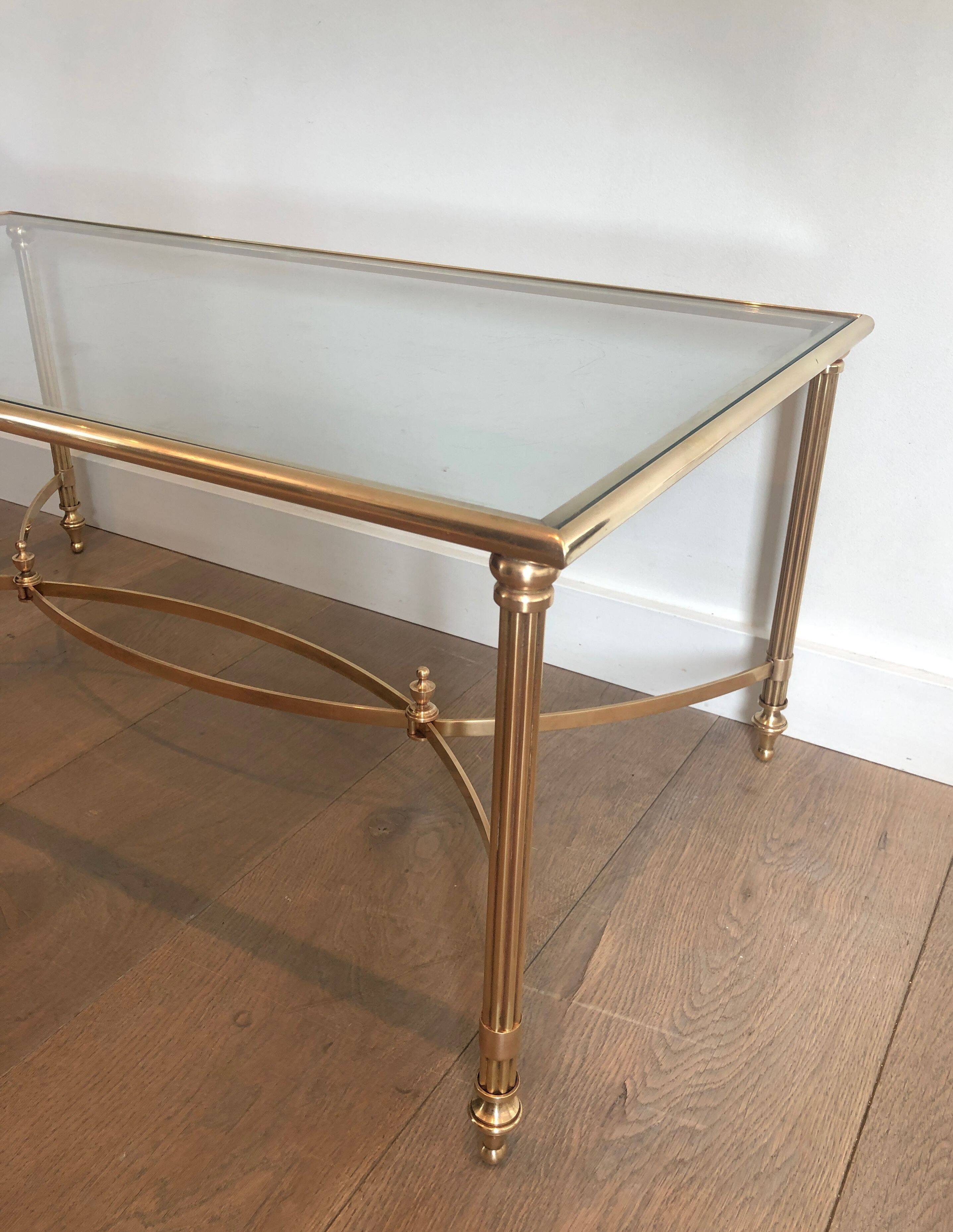 Neoclassical style brass coffee table by Maison Jansen