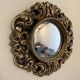 Vintage convex witch mirror – carved gilded wood – 1960s