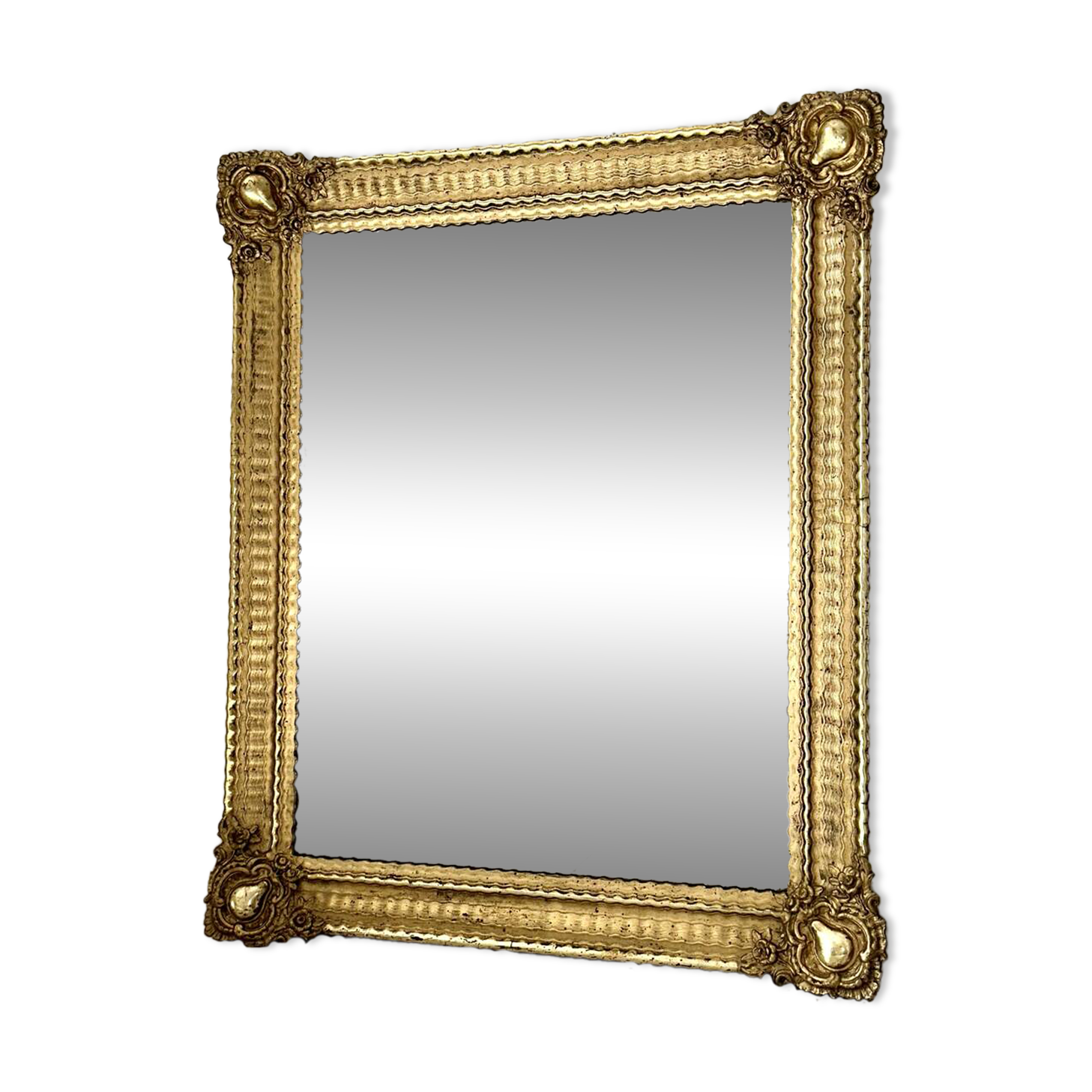 Mirror from the Restoration period, antique gilded, 19th century.