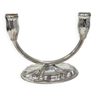 Art Deco two-arm candlestick, silver-plated, 1920s/1930s.
