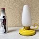 Bedside lamp vintage 60s tole enamelled opaline glass