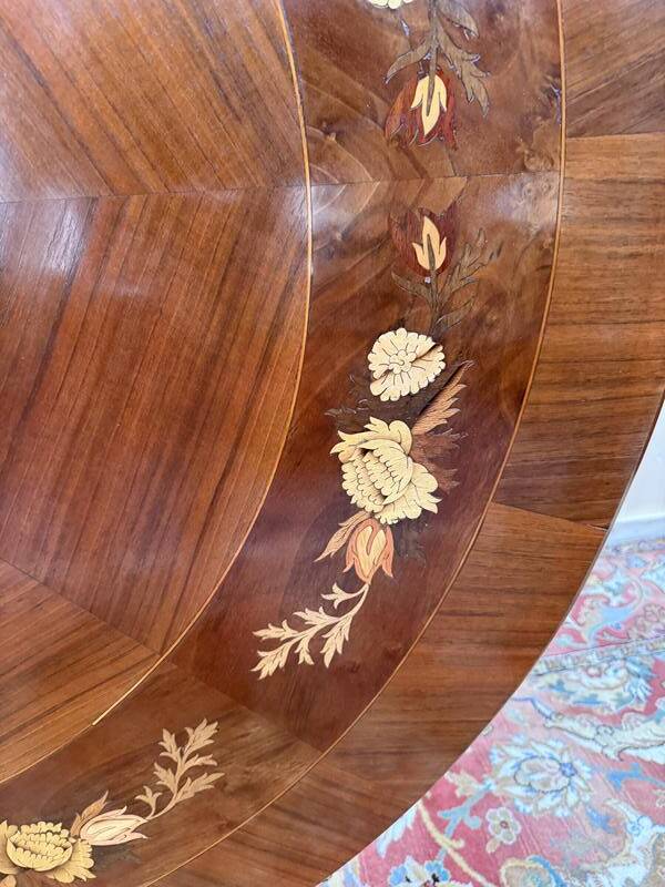 Table à manger - Guéridon basculant en marqueterie de style Napoléon III