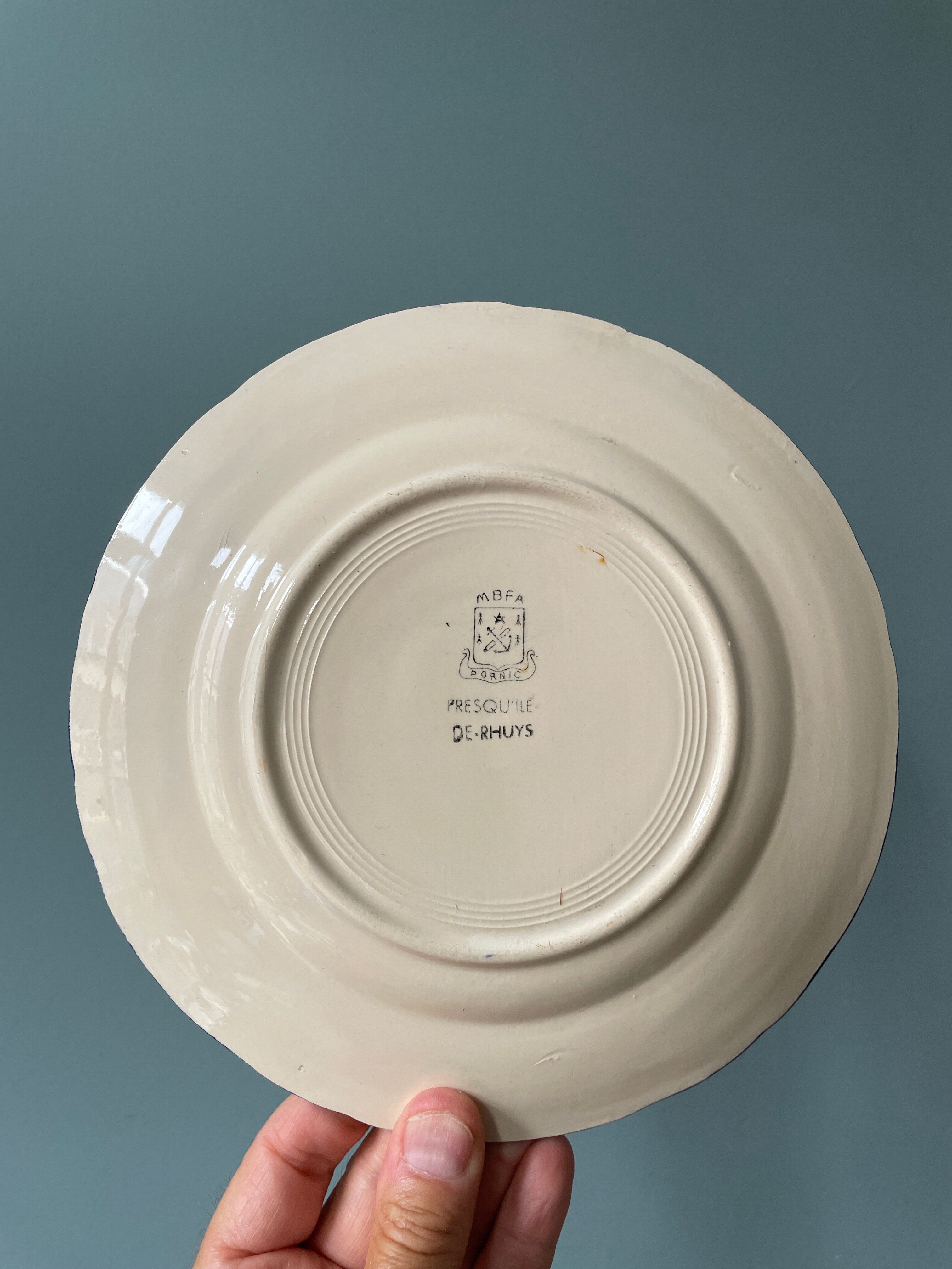 Set of 3 old plates MBFA Pornic, peninsula of Rhuys