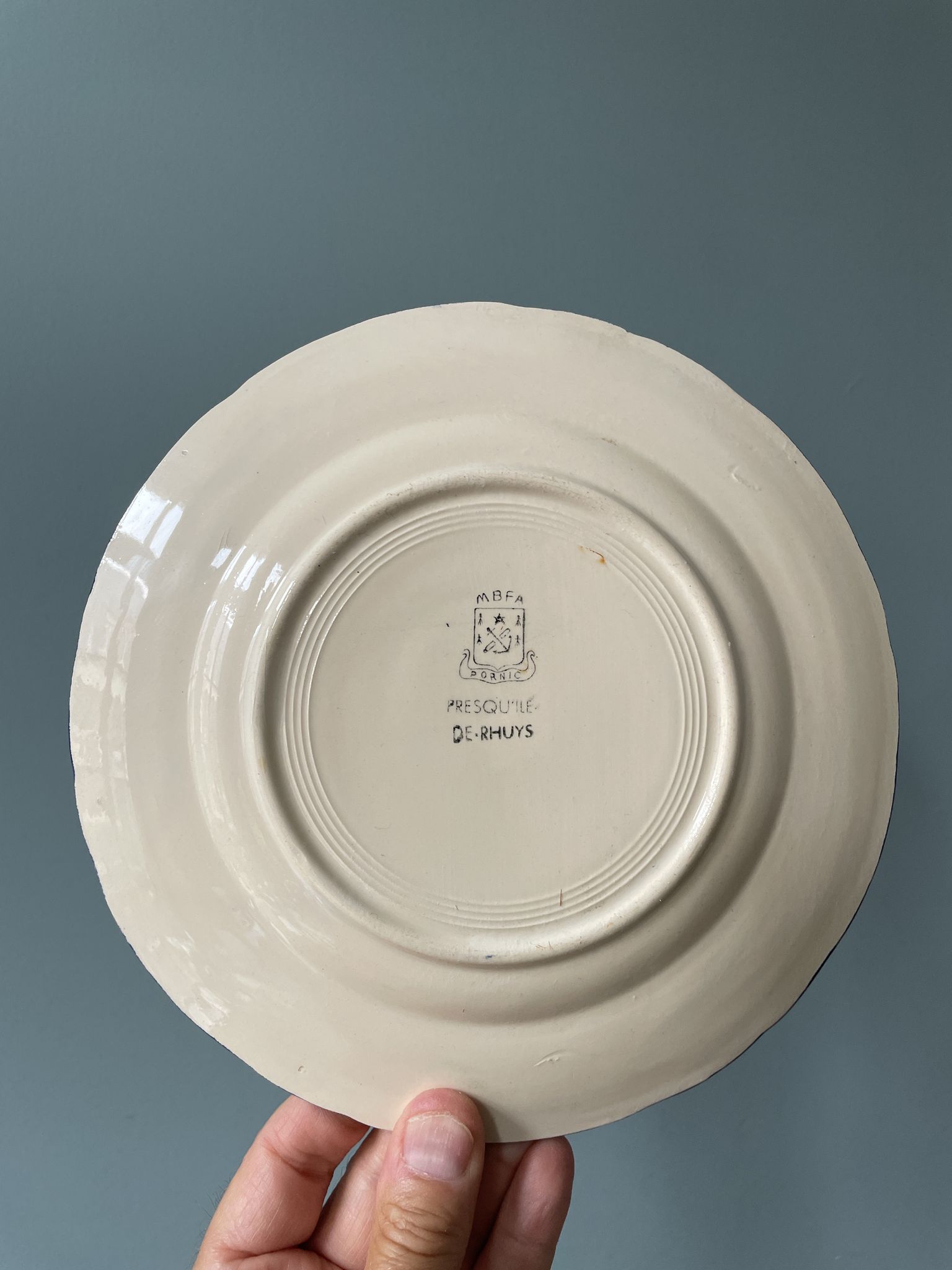Set of 3 old plates MBFA Pornic, peninsula of Rhuys