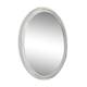 Miroir ovale blanc patiné