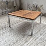 Modernist walnut and chrome coffee table