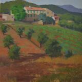 Victor VIC-DAUMAS (1909-2002) HSP 50x36cm Landscape of Provence School of Paris