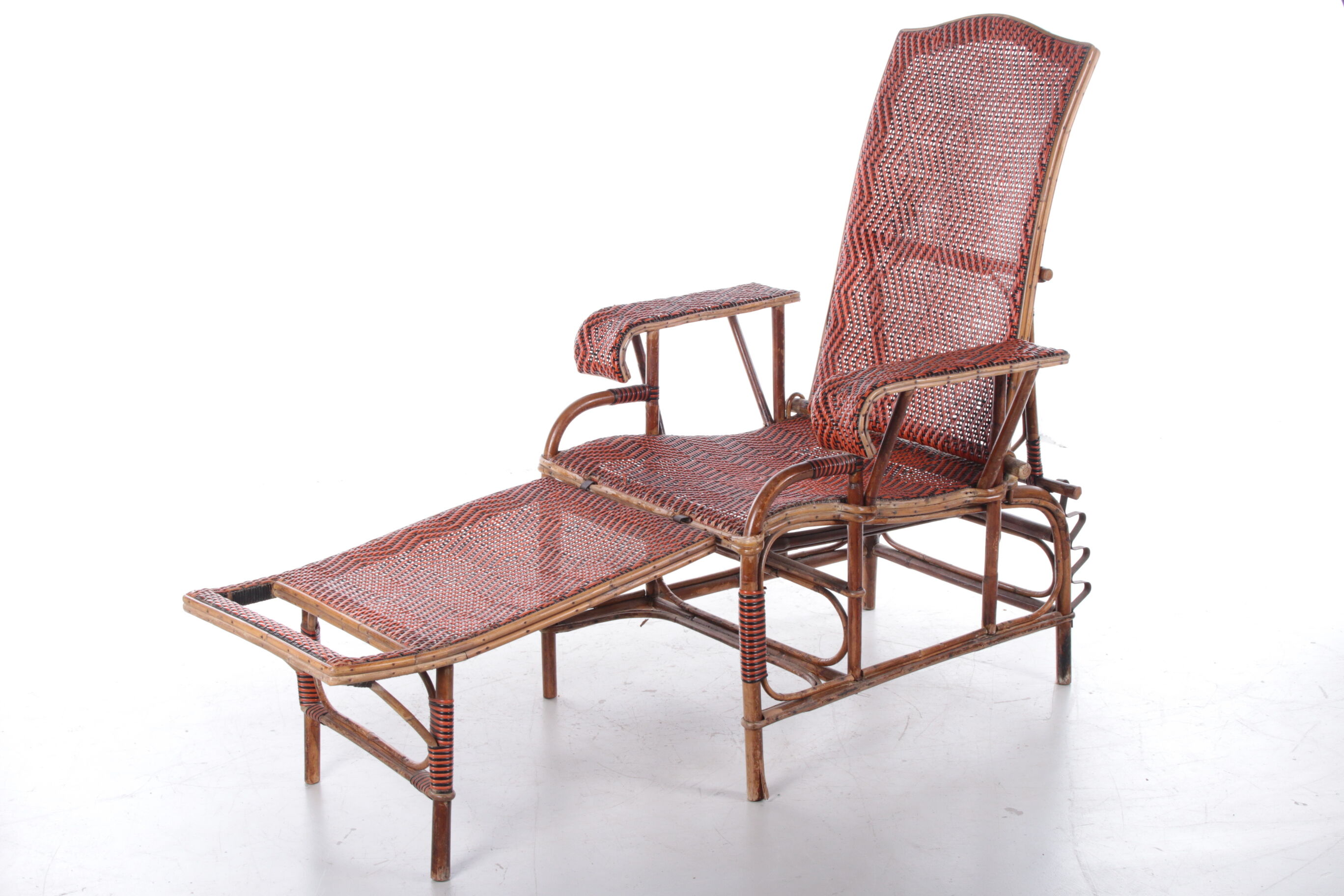 Vintage Rattan and bamboo Lounge chair, 1960s