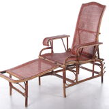 Vintage Rattan and bamboo Lounge chair, 1960s