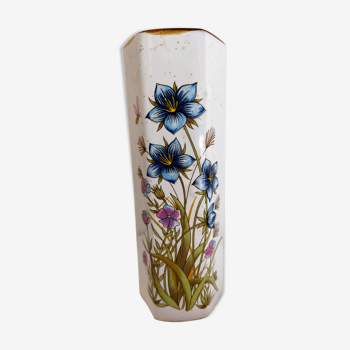Vase mural exagonal vintage motif fleurs des champs champêtre