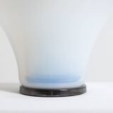 "Petal" lamp in opalescent white and bluish glass. 21st century.
