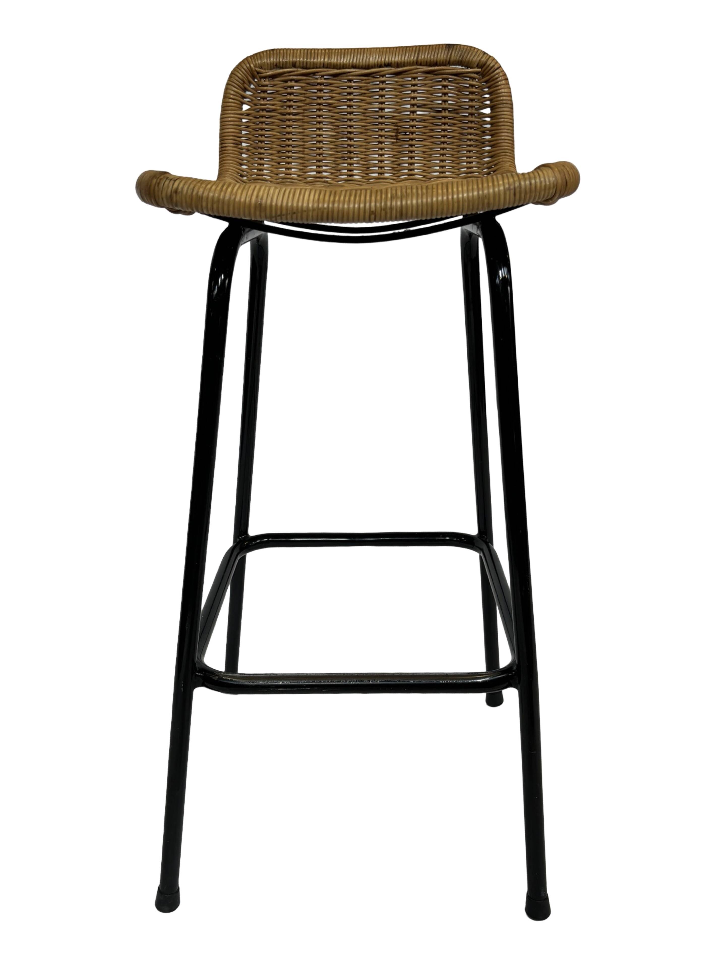 Tabouret de bar vintage Dirk van Sliedregt Rohe Noordwolde 1960 Pays-Bas