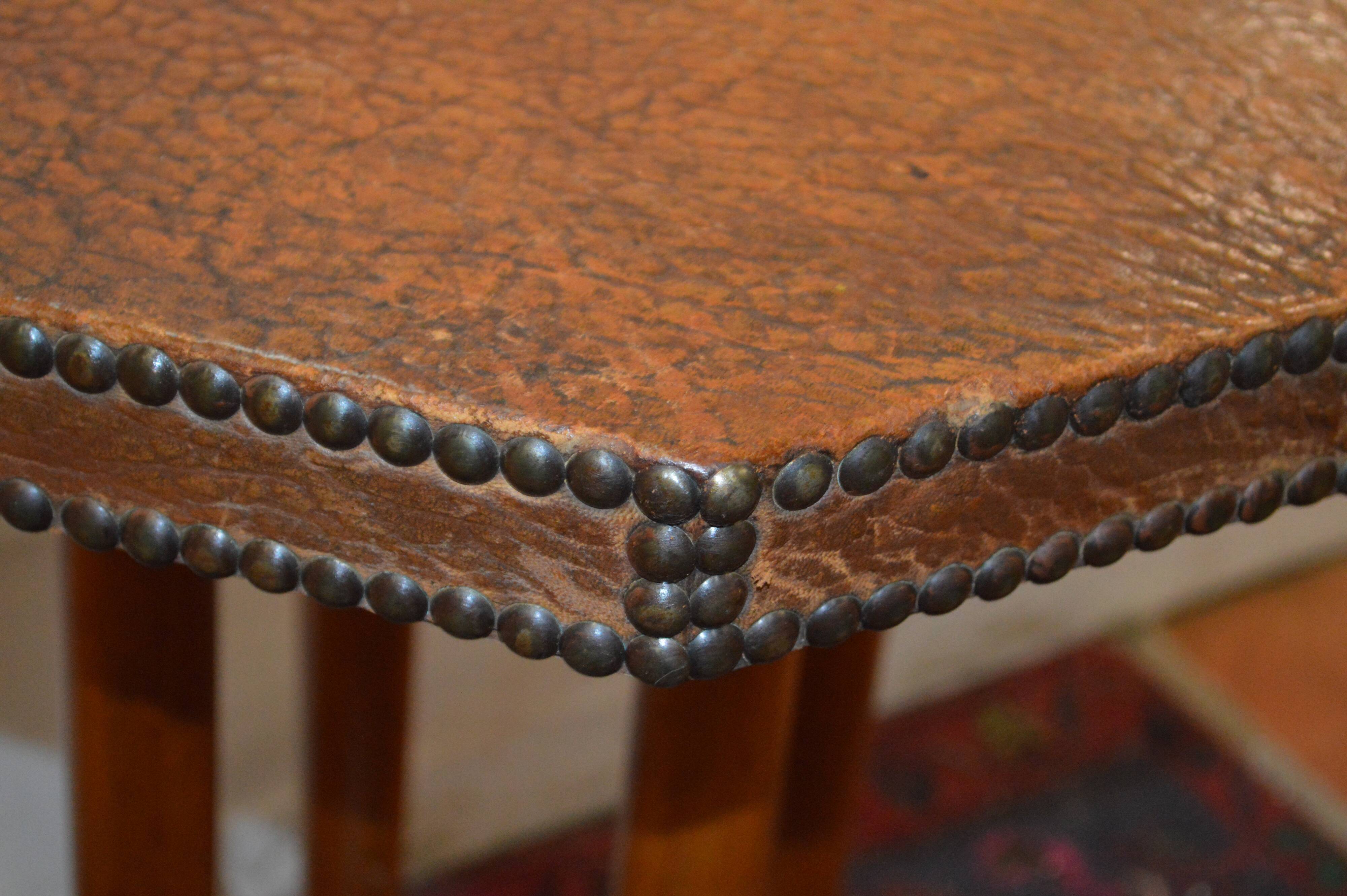Leather coffee table