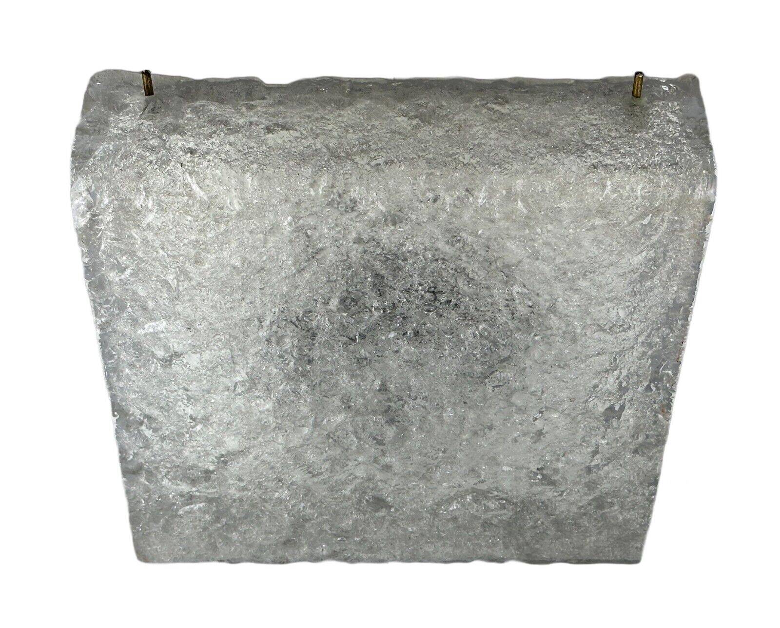 60s 70s ice glass flush mount ceiling lamp by Kaiser Leuchten Germany