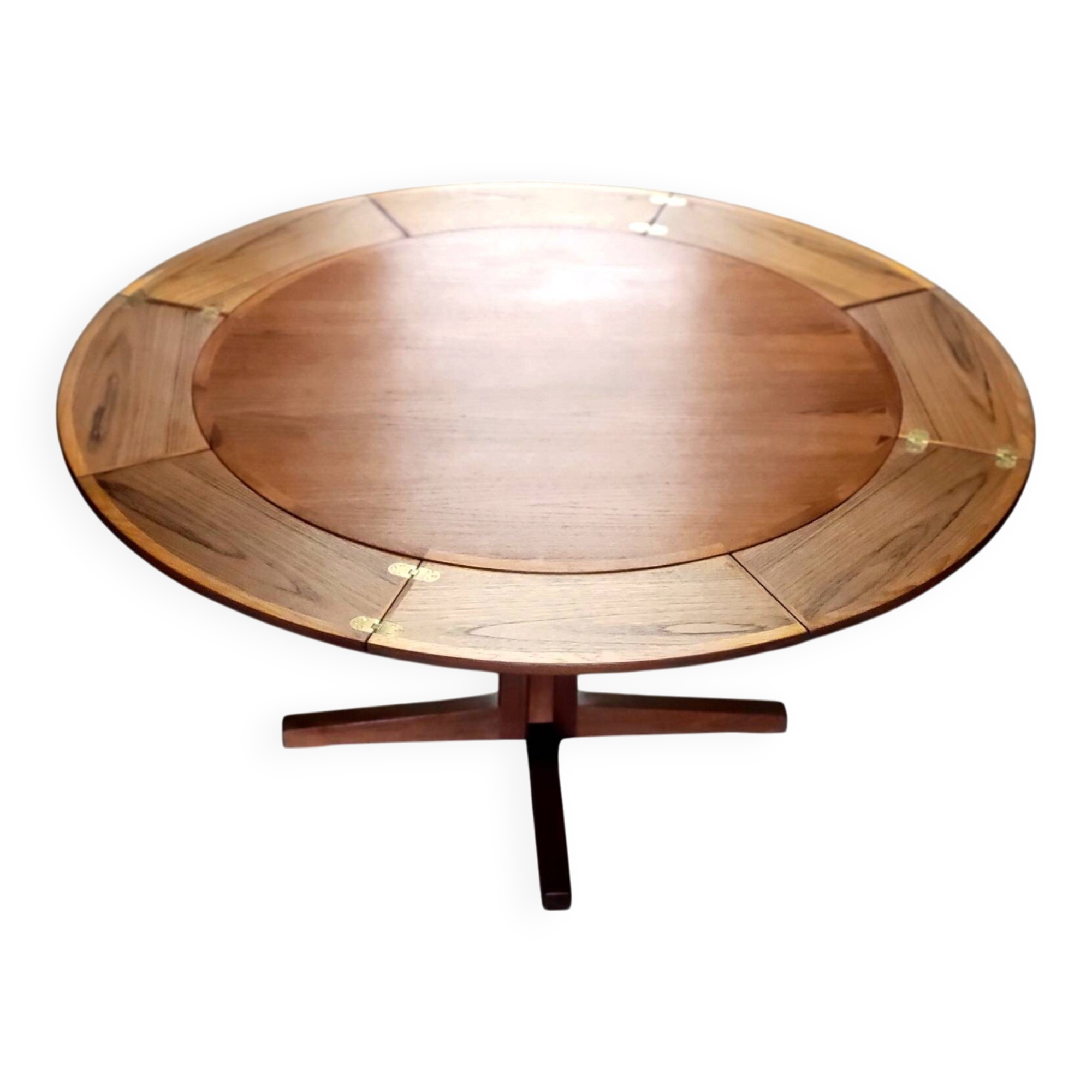 Dyrlund Flip Flap Lotus dining table in teak Denmark 1960