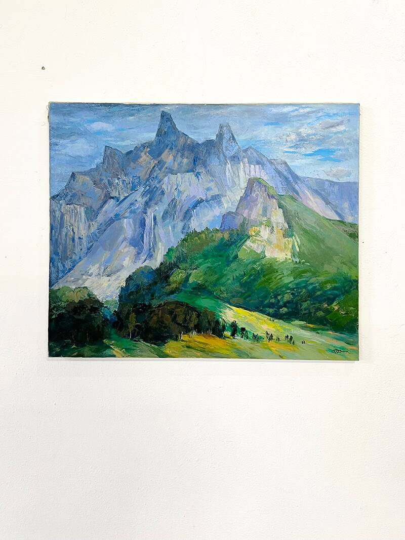 Tableau « Massif Alpin », Robert Barré, 1966, Huile sur toile