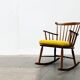 Mid-century rocking chair with new Kvadrat cushion by Børge Mogensen for FDB Møbler, 1960s.