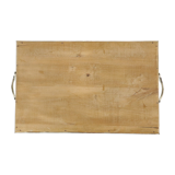 Vintage tray birds black glass chrome 1950s-60s plateau 40x26cm