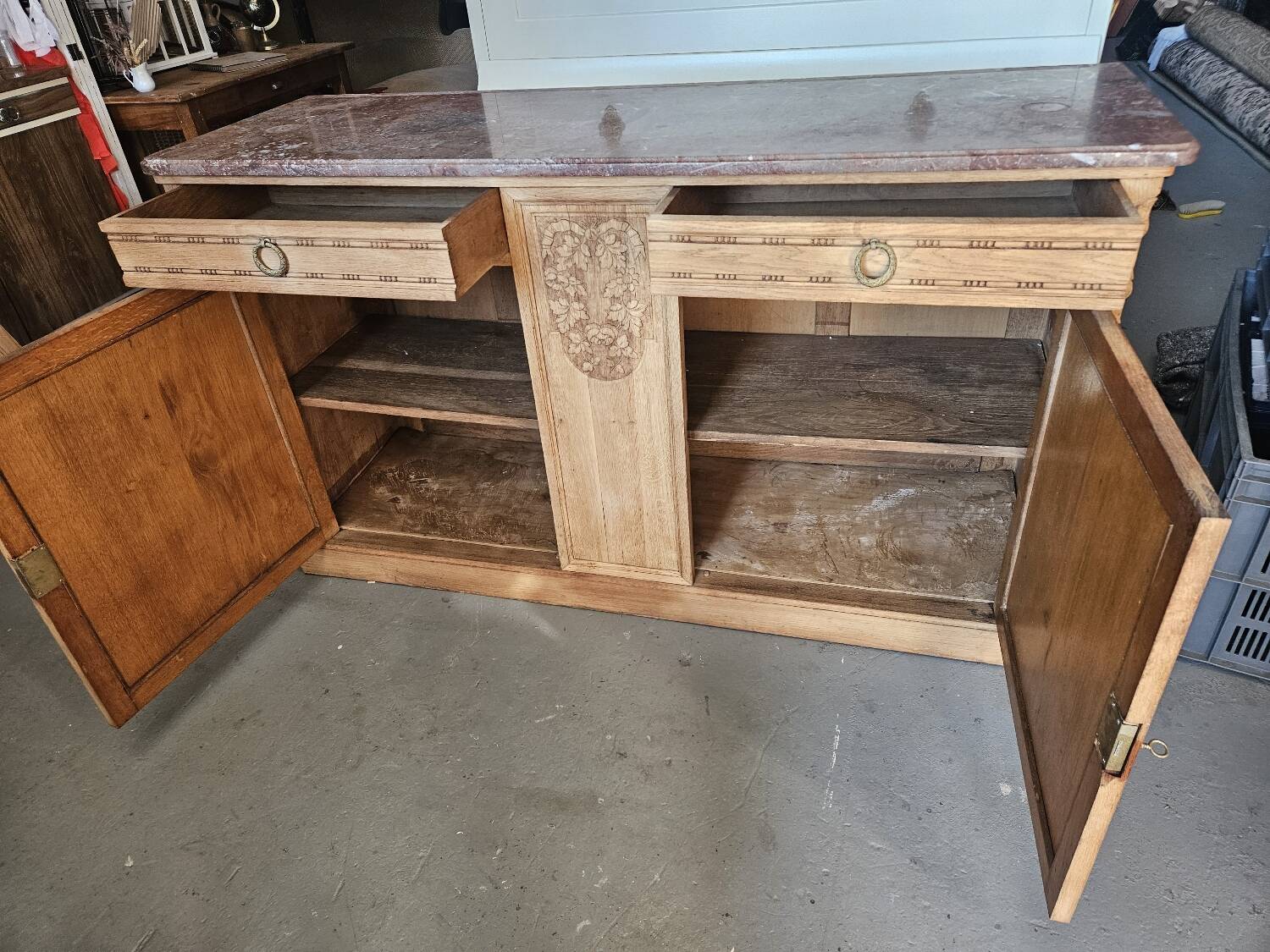 Low buffet with marble