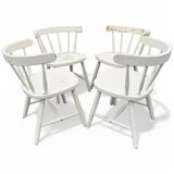 Set of 4 vintage Scandinavian solid wood chairs