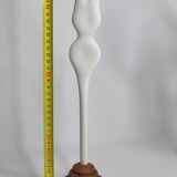 Biomorphic-inspired sculpture, on an industrial wooden base, 35 cm