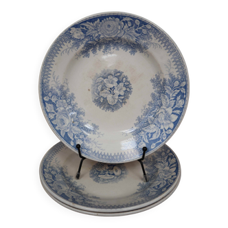 3 deep plates Sarreguemines Jardinière Terre de Fer